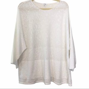 Pure Jill 3/4 Sleeve Kangaroo Pouch Oversized Top